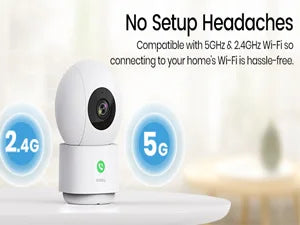 AOSU 2K 3MP 5G/2.4GHz Baby Monitor WiFi Security Camera Indoor 6X Zoom 2-Way Audio Surveillance CCTV Camera Work with Alex