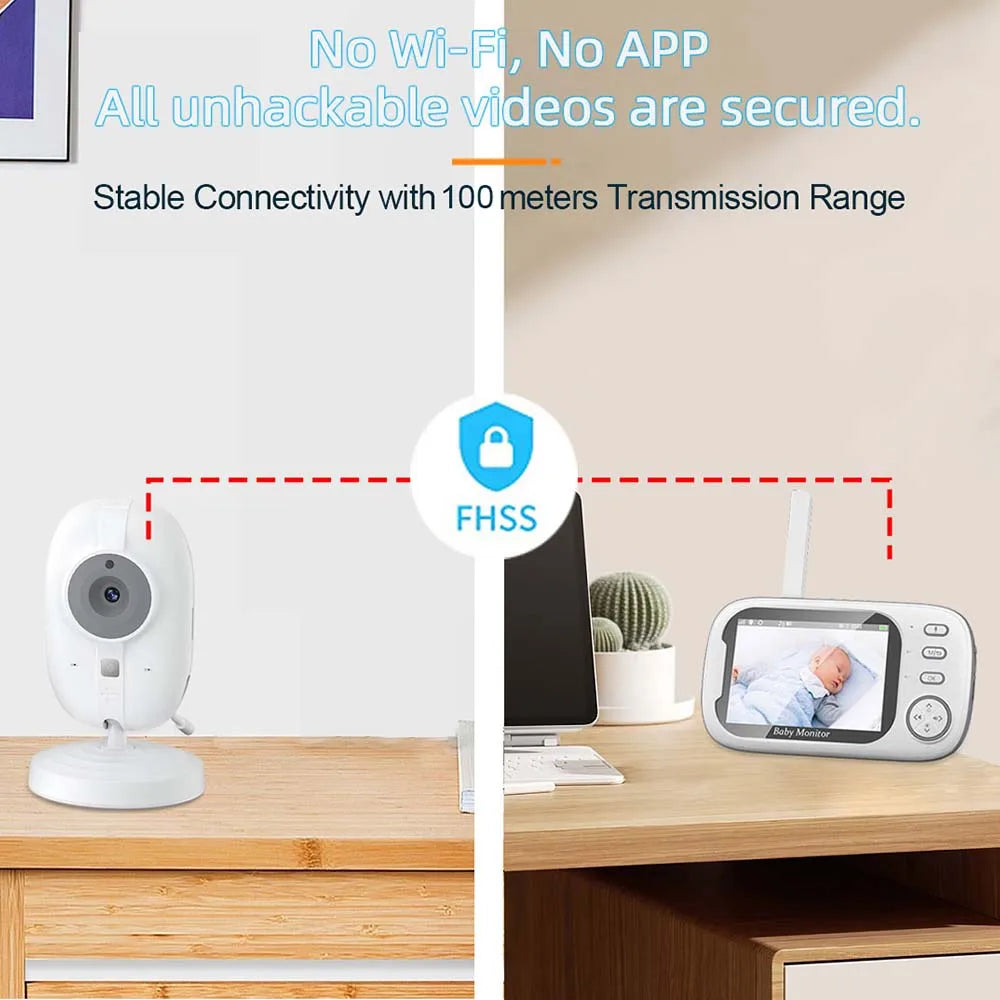 New 3.5'' Video Baby Monitor Night Vision Security Cam 2.4G Mother Kid 2 Way Audio Talk Video Surveillance Cam With Temperature