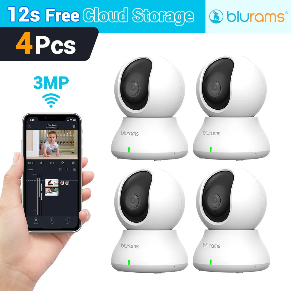 Blurams Baby Monitor Camera 2K HD Home Security Camera with Motion Detection and Two-Way Audio, Easy Setup, Clear Day & Night