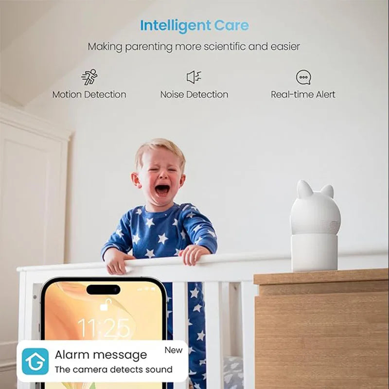 ieGeek 1080p Baby Monitor with Camera and Night Vision, Phone App & 4.3" Split Screen & App Control, 3000mAh Battery