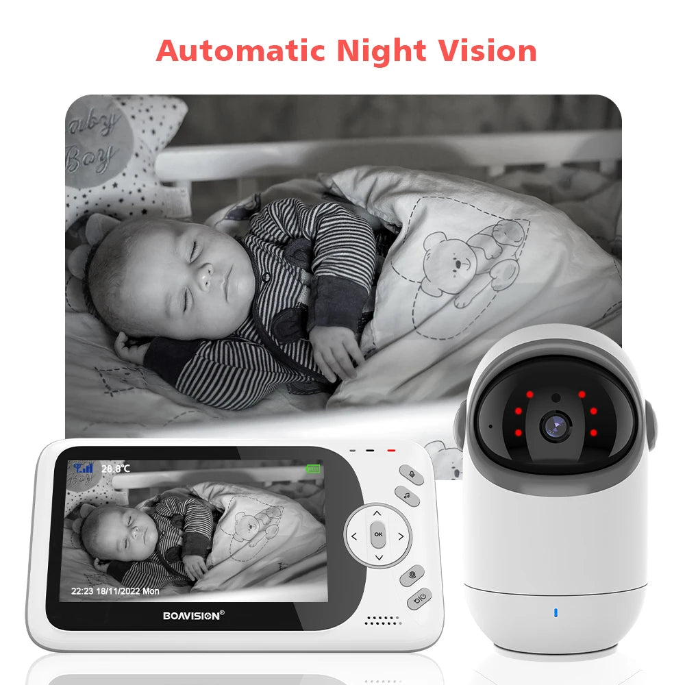 4.3 Inch Video Baby Monitor With Pan Tilt Camera 2.4G Wireless Two Way Audio Night Vision Security Camera Babysitter VB801