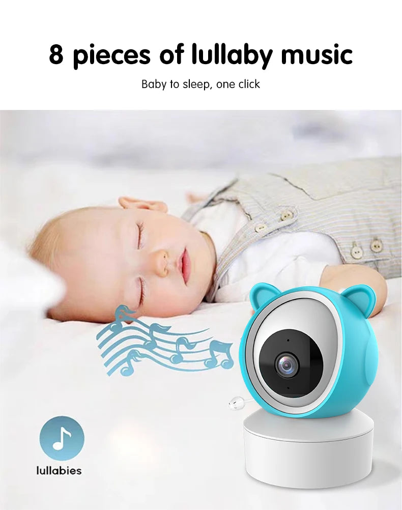 5" Tuya Smart WiFi Feeding Reminder Temperature Motion Sound Detection APP View Control Audio Video Baby Monitors Camera 1080P