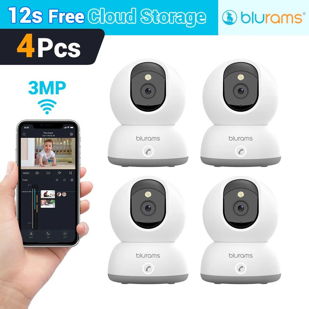 Blurams Baby Monitor Camera 2K HD Home Security Camera with Motion Detection and Two-Way Audio, Easy Setup, Clear Day & Night